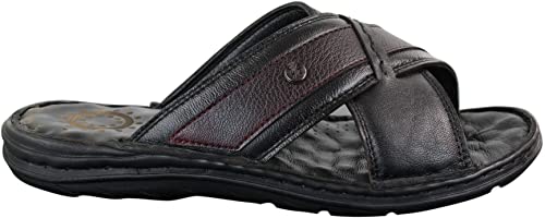 Mens Pure Real Leather Flip Flops Slip On Slippers Premium Comfort Waterproof Sandals
