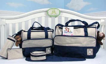 SoHo Diaper bag with changing pad 8 pieces set (Dark Navy)