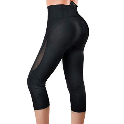 Rolewpy High Waist Out Pocket Capri Pants, Yoga Workout Leggings for Women Tummy Control, Ladies’ Exercise Clothes Activewear
