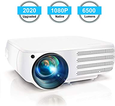 Projector 1080P Native 6500 Lumens HDMI Movie Projector, ±50° 4D Keystone Correction for Home,Office,Entertainment