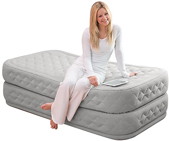 Intex Supreme Air-Flow Airbed with Built-in Electric Pump, Twin