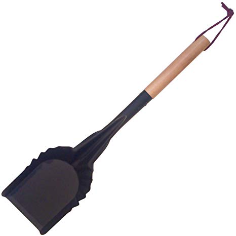 USA Best Wooden Fireplace Shovel - 18" Ash Shovel or Coal Shovel with Wood Handle and Leather Tie