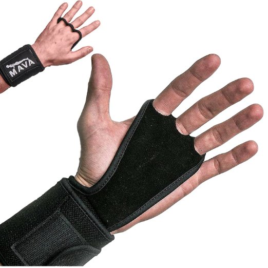 WOD Leather Gloves with Wide Wrist Support for Cross Fitness WODs & Gym Workouts