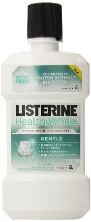 Listerine Healthy White Gentle Anticavity Mouthwash, Clean Mint, 16 Fluid Ounce