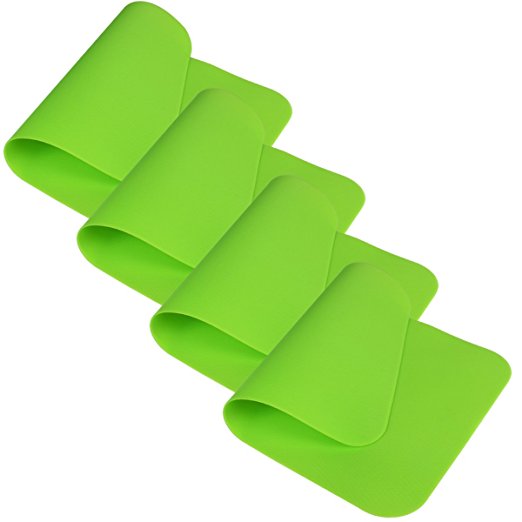 Yilove Food Grade Silicone Placemats, Washable, Non Slip, 4 Pack, Green
