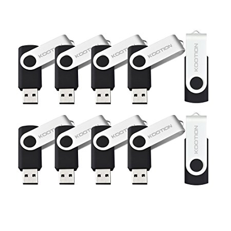 KOOTION 3PCS 32GB USB Flash Drive USB 2.0 Flash Drive Memory Stick Fold Storage Thumb Stick Pen Swivel Design Black【Ships from USA】