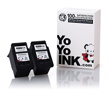 YoYoInk 2 Pack Remanufactured PG-240 XXL Ink Cartridge Replacement (2 Black) for MG3620 MG3520 MX472