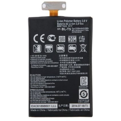 ZWXJ New 2100mAh BL-T5 Battery for Google Nexus 4 E960 LG Optimus G E975 E973 E970 F180 LS970 N4 Replacement Part