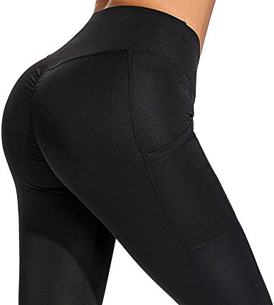 YOFIT Womens Butt Lift Push up Capri High Waist Yoga Pants Workout Leggings