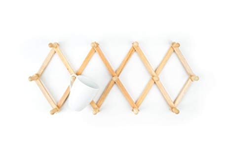 Fox Run Expanding Beechwood Coffee Mug Wall Rack