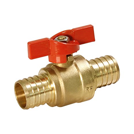 Everflow Supplies 615P012-NL Lead Free Pex Full Port Ball Valve with Tee Handle, 1/2-Inch