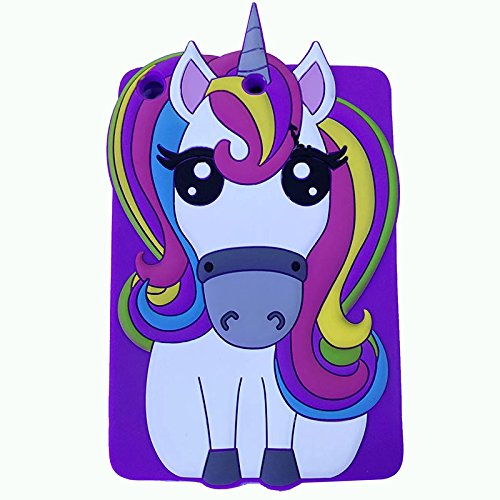 Ipad mini Case, Mingfung 3D Cute Cartoon Unicorn Silicone Case Skin Cover for Ipad mini 1/2/3-Rainbow Horse