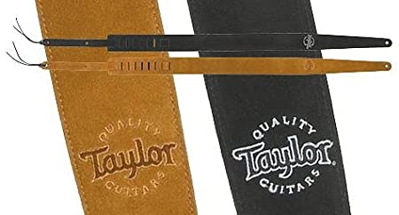 Taylor Guitars Black Suede Logo Guitar Strap