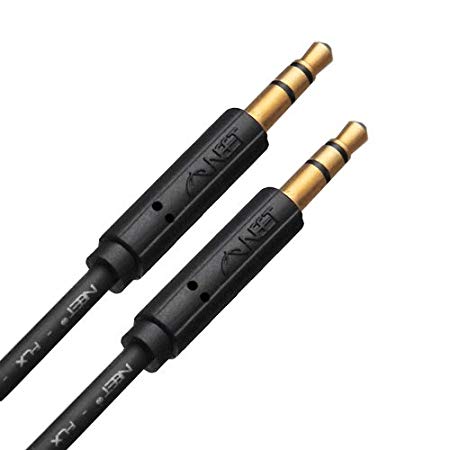 Neet® - 3.5mm Stereo Male to Male Aux Cable - 0.5m - Ultra Slim FLX High Performance Audio Lead - 3.5mm Headphone jack *** Ultra Slim Housing to fit iPhone / Smartphone with cases ***