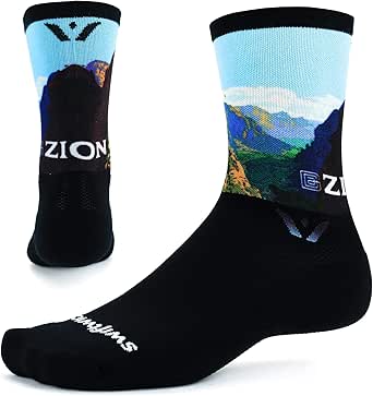 Swiftwick VISION SIX IMPRESSION National Parks Edition, Running, Hiking and Cycling Socks