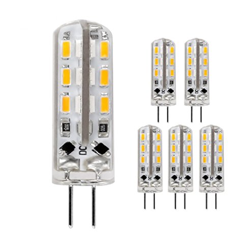 LE 1.5W G4 LED Bulb, 20W Halogen Bulbs Equivalent, 12V DC, Omnidirectional, Warm White, G4 Bulb, Pack of 5 Units