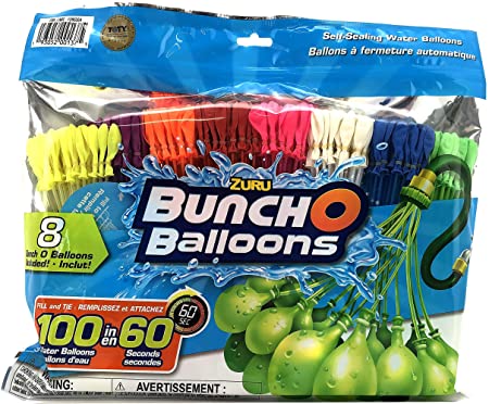 ZURU Bunch O Balloons. Fill and Tie 100 Water Ballons in 60 Seconds. 8 Bunch O Balloons Included in This Set
