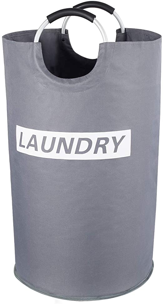 Lifewit Extra Large Laundry Hamper Collapsible Clothes Basket Oxford Fabric Portable Folding Washing Bin for Bedroom, Laundry Room, Closet, Bathroom, College, 16.9" D × 27.9" H, Grey