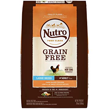 NUTRO Grain Free Adult Farm-Raised Chicken, Lentils and Sweet Potato Recipe Dry Dog Food 24 Pounds