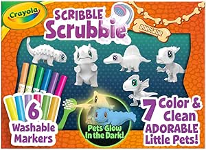 Crayola Scribble Scrubbie Pets Dinosaur Glow Combo Pack, Dinosaur Toys for Kids, Ages 3, 4, 5, 6