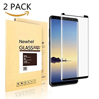 [2Pack]Galaxy Note8 Tempered Glass Screen Protector[ Bubble Free] , Newhel HD Screen Protector [9H Hardness] [Anti-Fingerprint] [Scratch Proof] Screen Protector for Samsung Galaxy note 8 Black