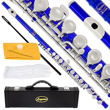 120-BU -ROYAL BLUE/NICKEL Keys Closed C Flute Lazarro Pro Case,Care Kit - 10 COLORS Available ! CLICK on LISTING to SEE All Colors