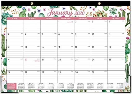 2020-2021 Desk Calendar - 18 Months Desk Calendar, 17" x 12", Monthly Desk or Wall Calendar, January 2020 - June 2021, Large Ruled Blocks Perfect for Planning and Organizing for Home or Office