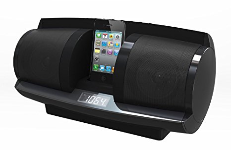 Coby CSMP137BLK AM/FM Clock Radio for iPod and iPhone Docking Stereo Speaker System (Black) (Discontinued by Manufacturer)