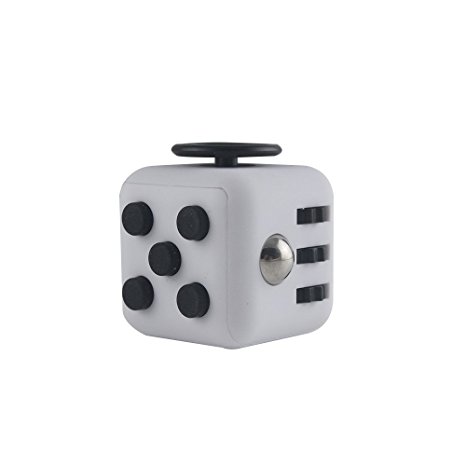 Stress Cube for Fidgeters! Relieve Stress, Anxiety, and Boredom all at your finger tips. White/Black Color