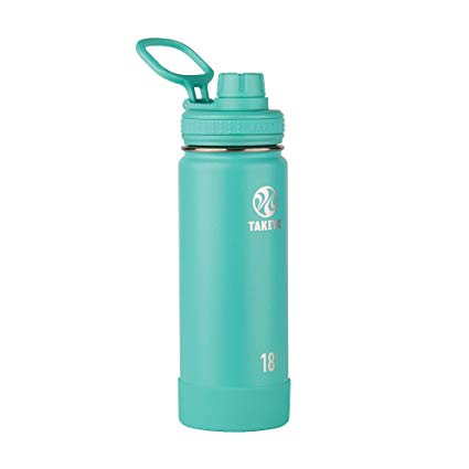 Takeya Actives Insulated Stainless Water Bottle with Insulated Spout Lid, 18oz, Teal