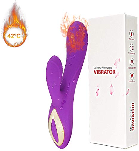 Massager Wand, Handheld Cordless Vibratory Massager for Pressure Relief body with 10 Powerful Vibration Modes Intelligent Heating Vibrating USB Rechargeable