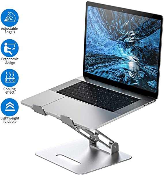 Laptop Stand, Cshidworld Laptop Holder, Notebook Holder Stand with Heat-Vent, Adjustable Notebook Aluminum Stand for Laptop up to 17 inches, Compatible for MacBook Pro/Air, Surface Laptop