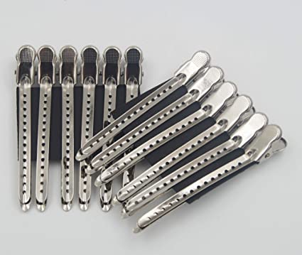 12 Packs Duck Bill Clips, 3.5 Inches Dividing Hair Styling Clips, Metal Hairpin for Hair Sectioning, Styling, Coloring, Essential Hairdressing Tools for Women and Girls (Silver)