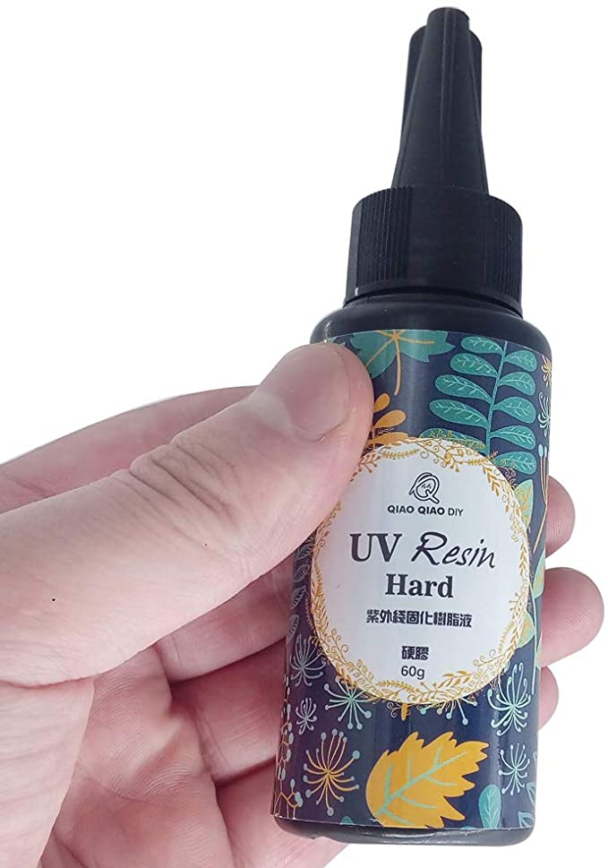Epoxy UV Resin Clear Hard,ONGHSD UV Jewelry Resin Glue Sunlight Ultraviolet Curing Resin 60g/2.12oz Crystal Liquid for DIY/Kids Craft Jewelry Making Supplies Mold Not Included