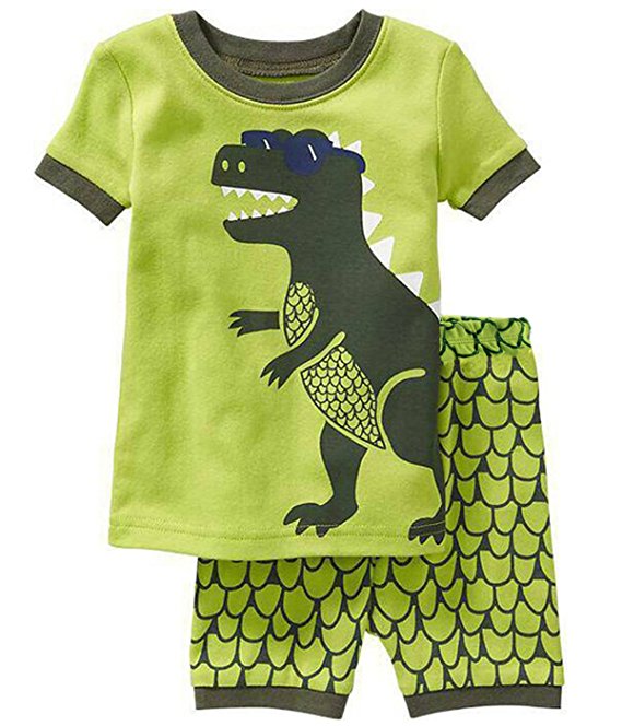 Babyroom "Dinosaur" Boys'2 Piece 100% Cotton Short Pajama Set Size 2T-10T