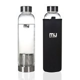 MIU COLOR Unique and Stylish High-quality Environmental Borosilicate Glass Water Bottle 12oz185oz
