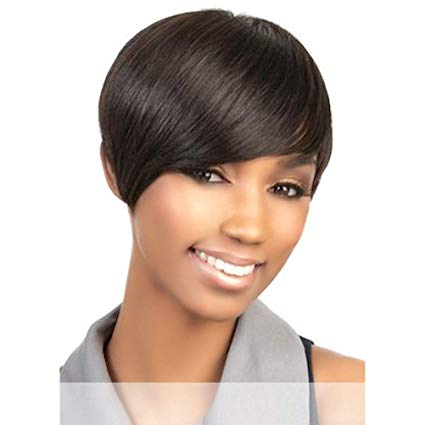 Human Hair Wig H. Volta By Motown Tress Color 1B(Off Black)