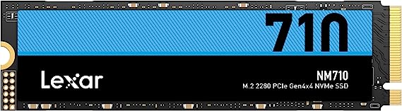 Lexar NM710 SSD 2TB PCIe Gen4 NVMe M.2 2280 Internal Solid State Drive, Up to 4850MB/s (LNM710X002T-RNNNU)