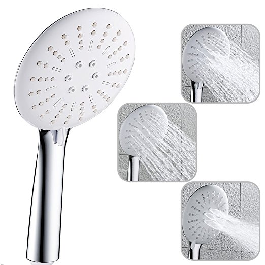 SR SUN RISE Non-toxic ABS Handheld Showerhead High Pressure 3 Function Hand Shower Head,Chrome Finish