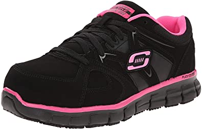 Skechers for Work Women's Synergy Sandlot Alloy Toe Lace-Up Work Shoe