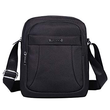 Men's Messenger Bag - Crossbody Shoulder Bags Travel Bag Man Purse Casual Sling Pack for Work Business (1602-2-Black)