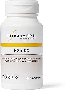 Integrative Therapeutics K2   D3, Cardiovascular Support*, Bone Support*, Vitamin K2, Vitamin D3, 60 Capsules