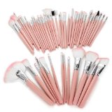 48 PCS Professional Pink Cosmetic Makeup Blush Brush Set Kit Roll Up Pouch