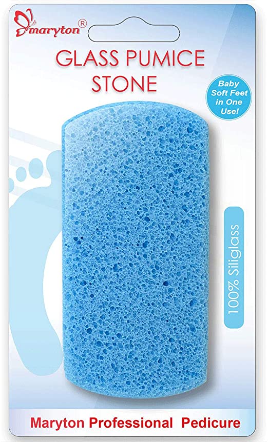 Maryton Double Sided Pumice Stone for Feet Hard Skin 100% Siliglass Callus Remover, Exfoliates Feet & Smooths Skin