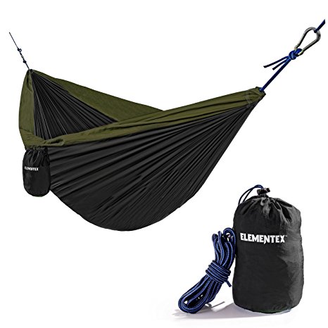 ELEMENTEX Portable Parachute Nylon Travel Camping Backpacking Hammock - Choose Your Size/Color