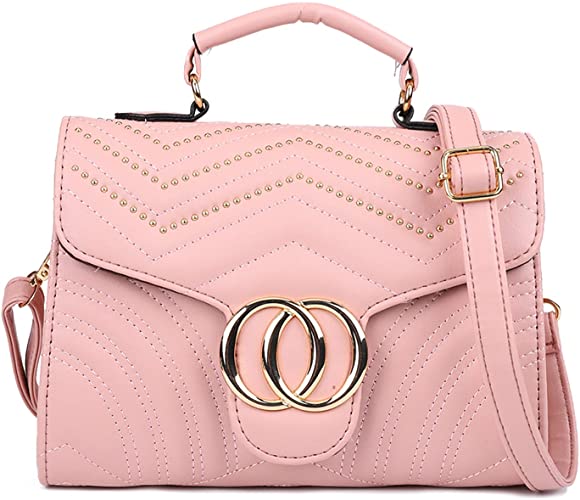 Flap Quilted Crossbody bags for Women Fashion Shoulder Purse with Rivets Satchel