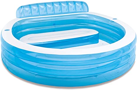 Intex Swim Center Inflatable Family Lounge Pool, 90" X 86" X 31", for Ages 3