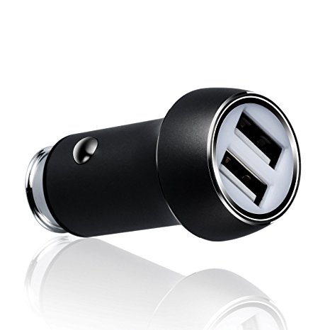 USB Car Charger, Shnvir Dual Port Car Charger Adapter 2.4A for iPhone X, 8, 7, 6s, 6 & Plus, iPad, Samsung Galaxy S7, S8, Note 8, LG Smart Phones & Tablets And Many More