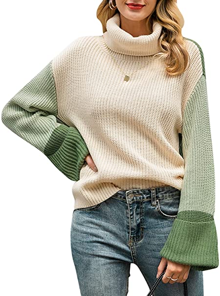 BerryGo Women's Casual Long Sleeve Turtleneck Sweater Pullover Knit Jumper