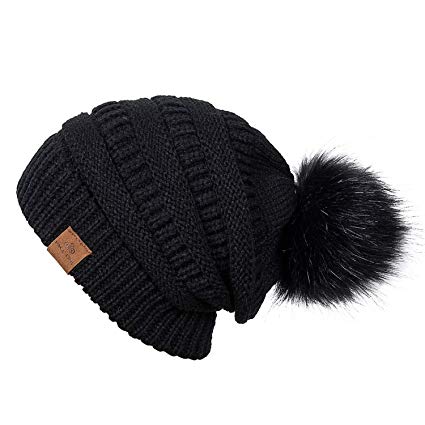 PAGE ONE Winter Warm Trendy Slouchy Chunky Knit Beanie Hat for Women